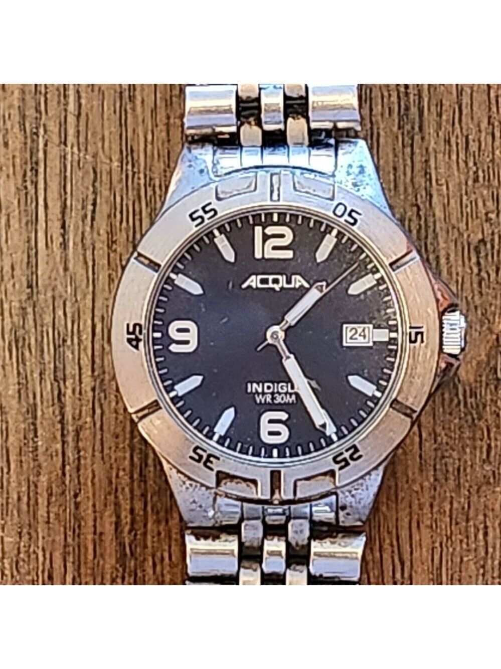 Timex Acqua Wristwatch Stainless Steel Men's Watch 90s Watch